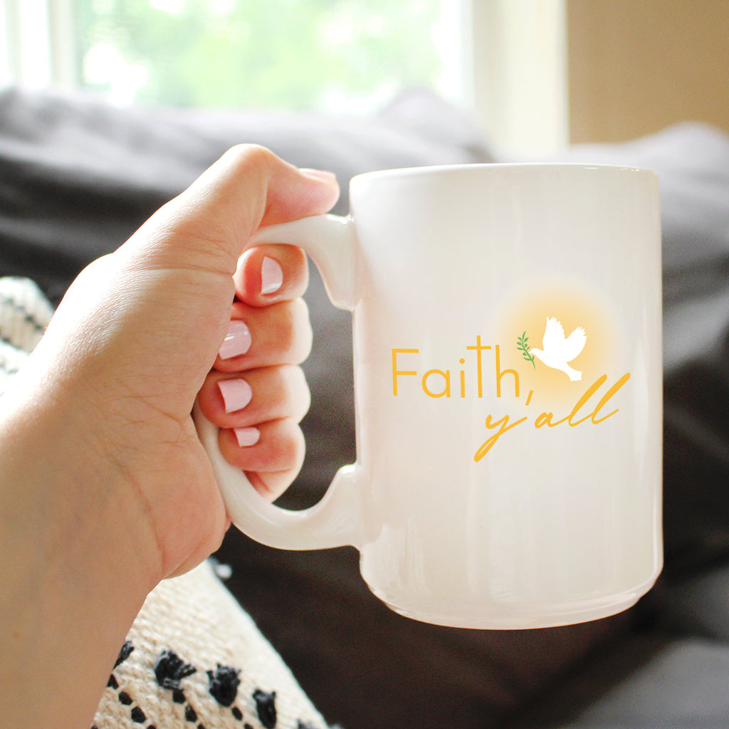 Faith Y'all Coffee Mug Christianity Gifts for Christians White Ceramic Coffee Cup