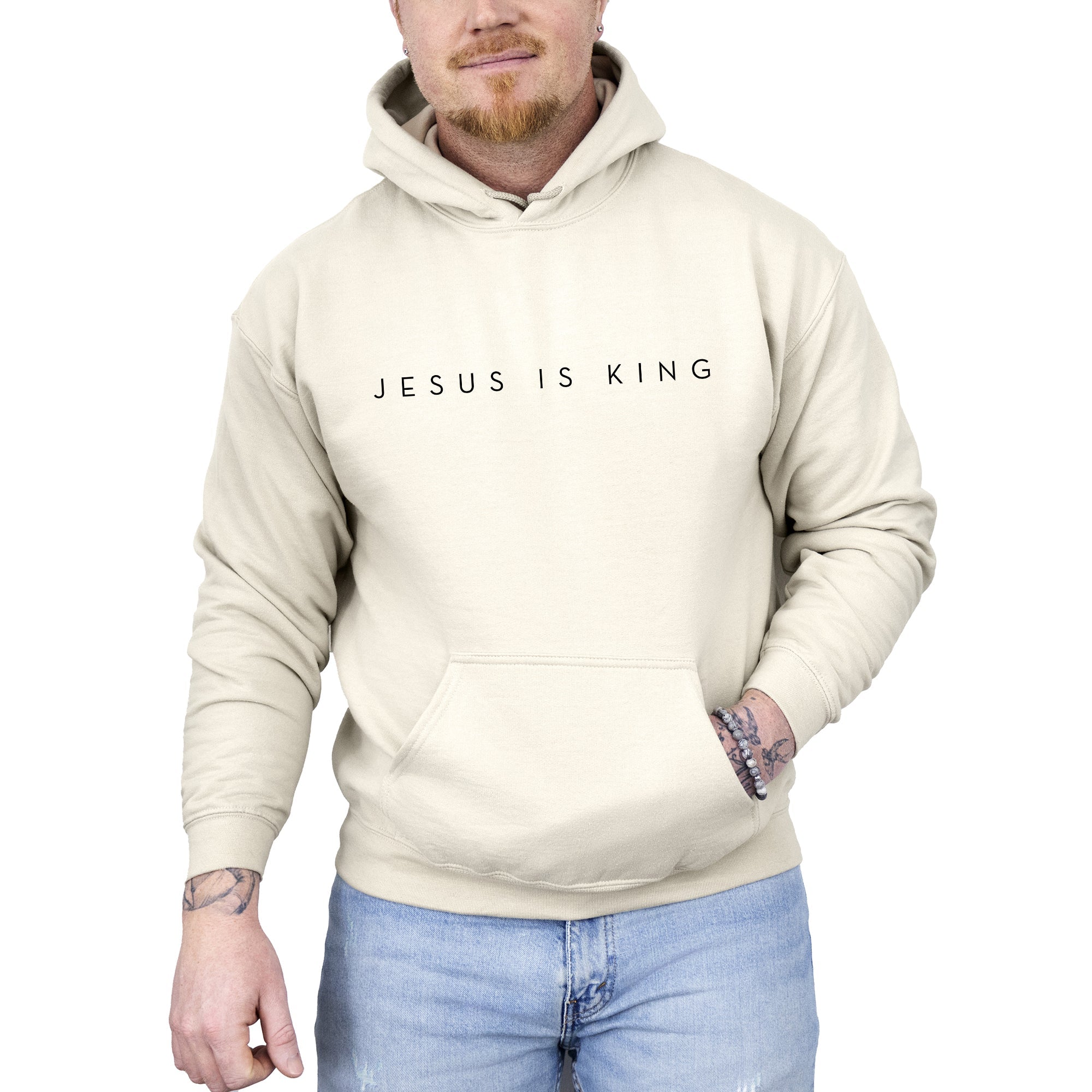 Jesus Is King, Minimalist, Religious, Faith, Gospel, Christian Hoodie, Hooded Sweatshirt
