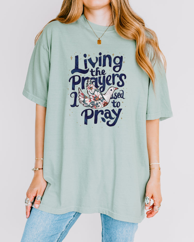 Living the prayer Christian Comfort Colors Garment Dyed T Shirt