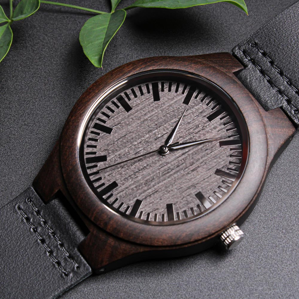 Born Again Faith Based Engraved Wooden Watch
