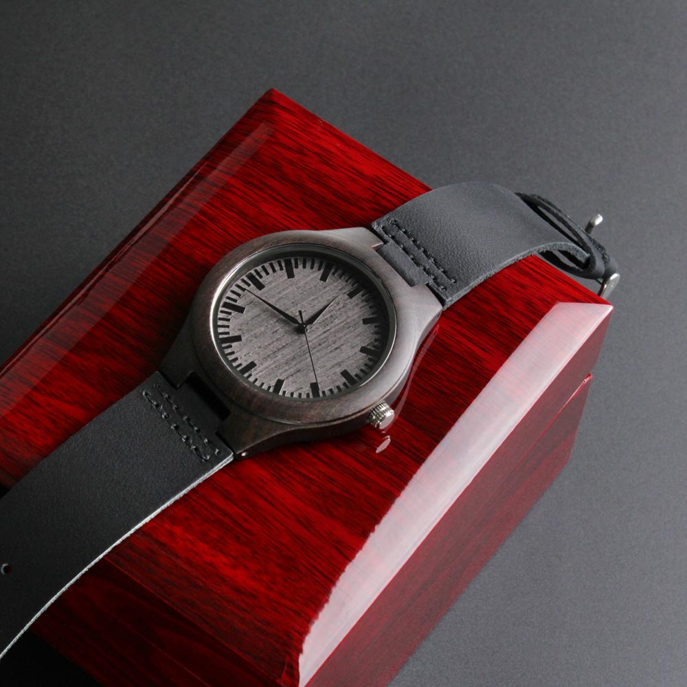 Be Strong and Courageous Faith Based Engraved Wooden Watch