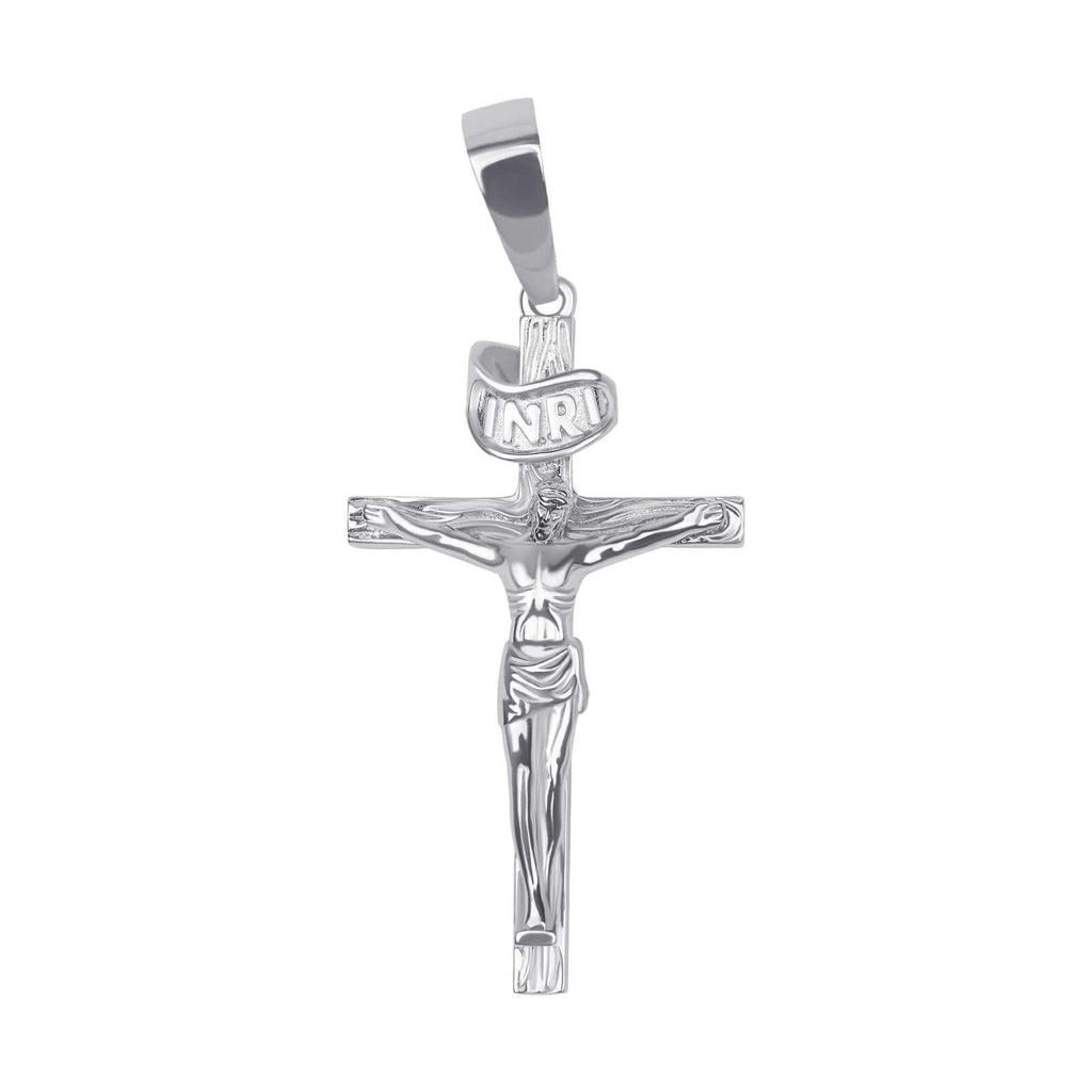 Jesus Crucifix Cross Pendant in 925 Sterling Silver