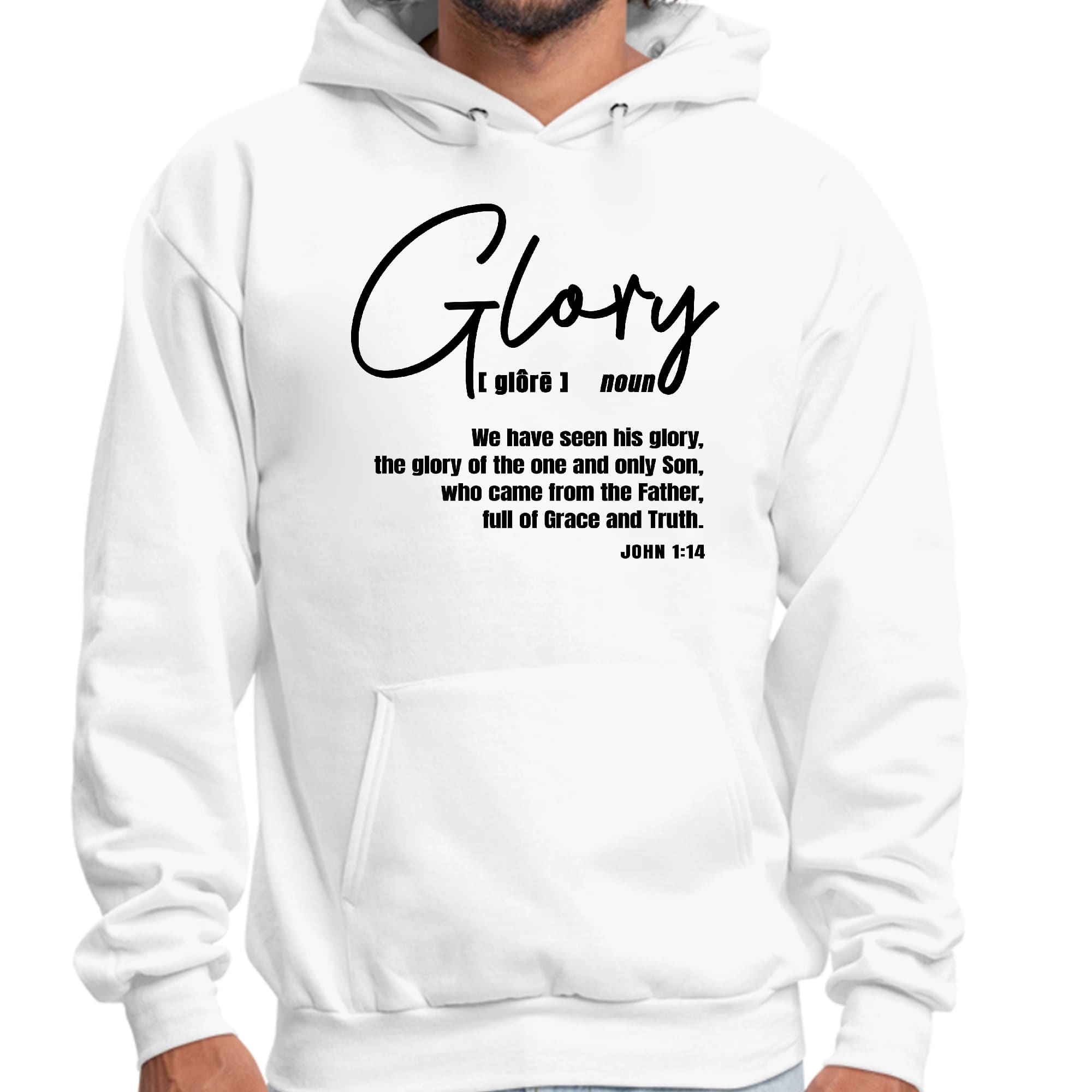 Mens Graphic Hoodie Glory - Christian Inspiration - Black