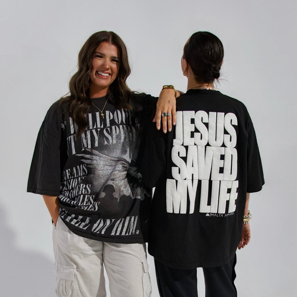 [PRE-ORDER - SHIPS JUNE 10TH] Jesus Saved My Life PUFF PRINT - Black