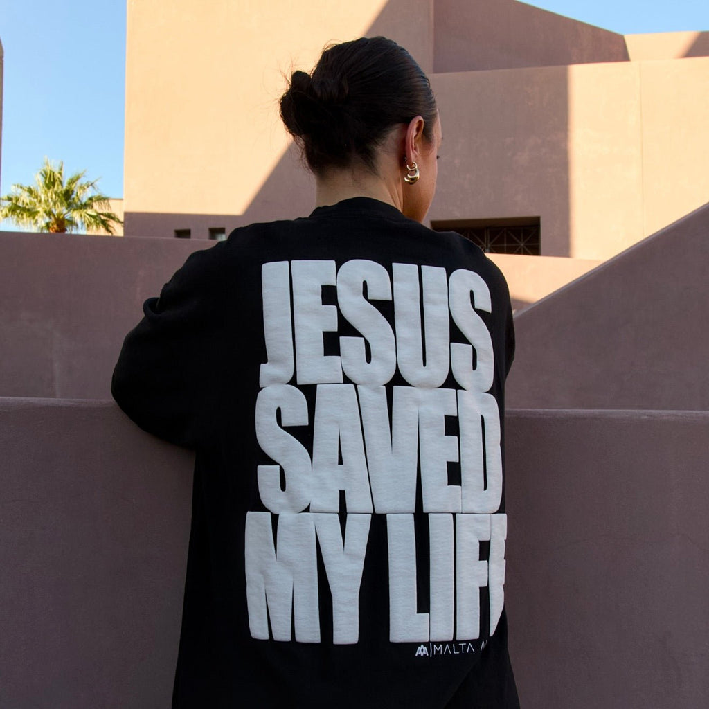 [PRE-ORDER - SHIPS JUNE 10TH] Jesus Saved My Life PUFF PRINT - Black