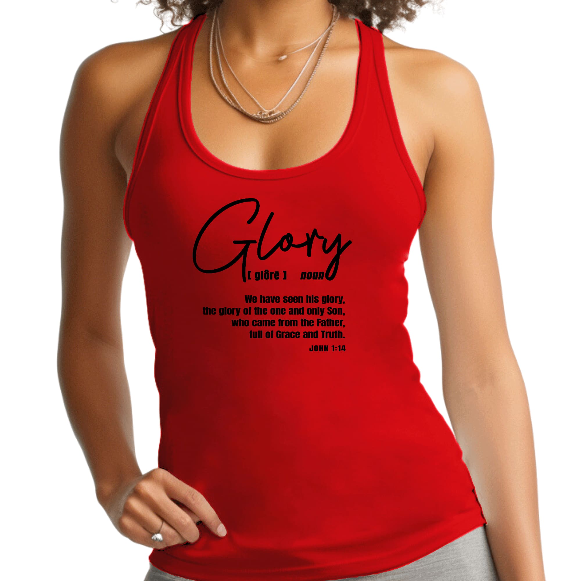 Womens Fitness Tank Top Graphic T-shirt - Glory - Christian